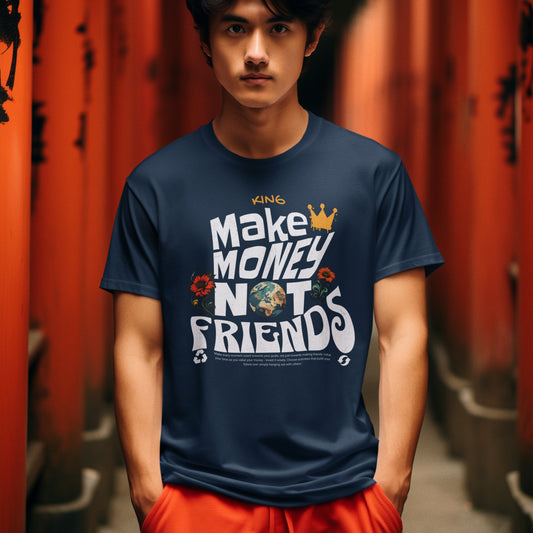 Make Money Not Friends Printed Ultra-Soft Supima Cotton T-Shirt