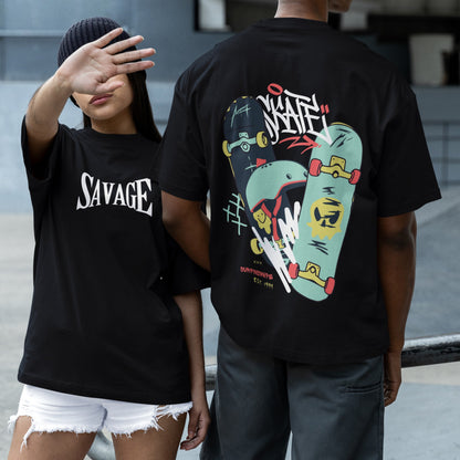 Unisex Black Savage Streetwear T-Shirt | Urban Fashion