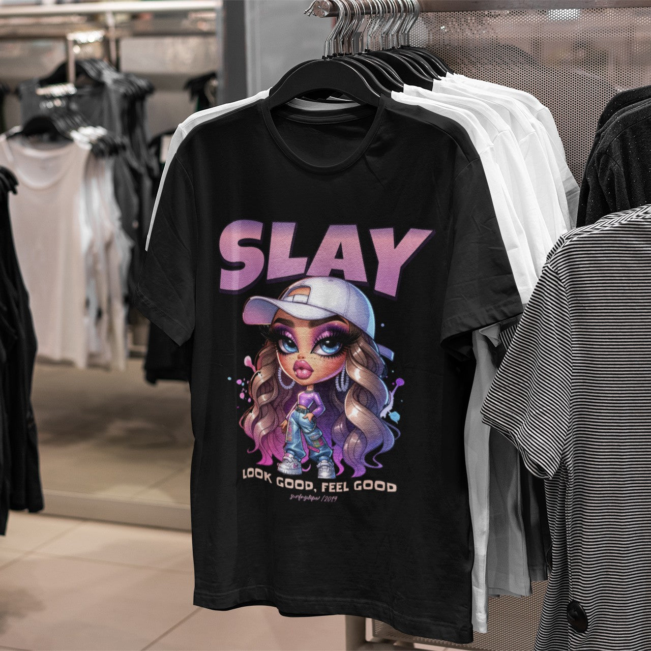 Unisex Slay Printed Oversized Premium Cotton T-shirt