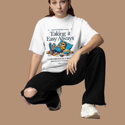 Oversized T-Shirt with Funny Cartoon Graphic (Unisex)