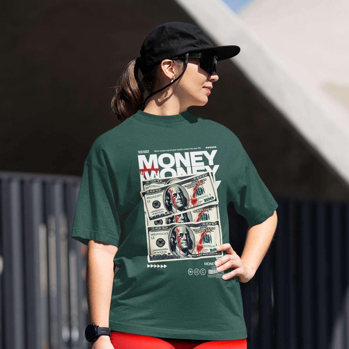 Money Printed Oversize Fit T-shirt