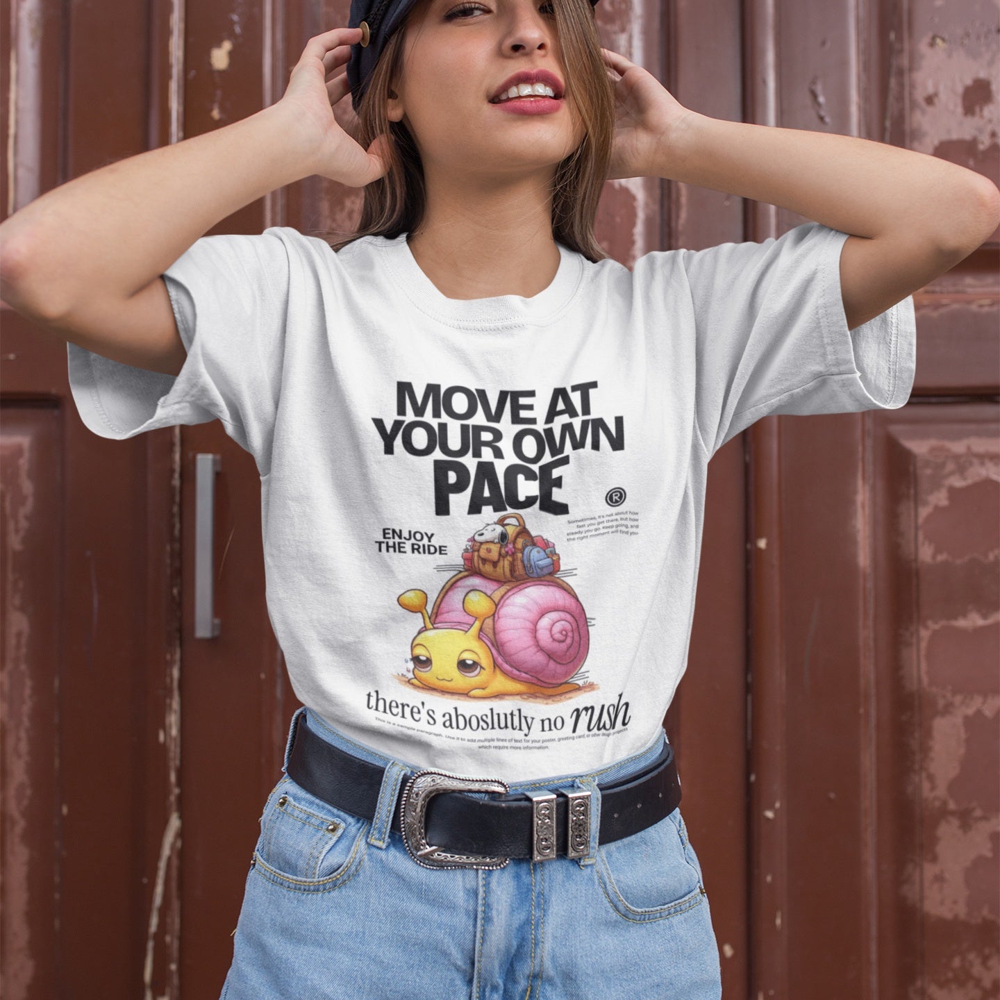 Motivational Quote Print Oversize Unisex Tee