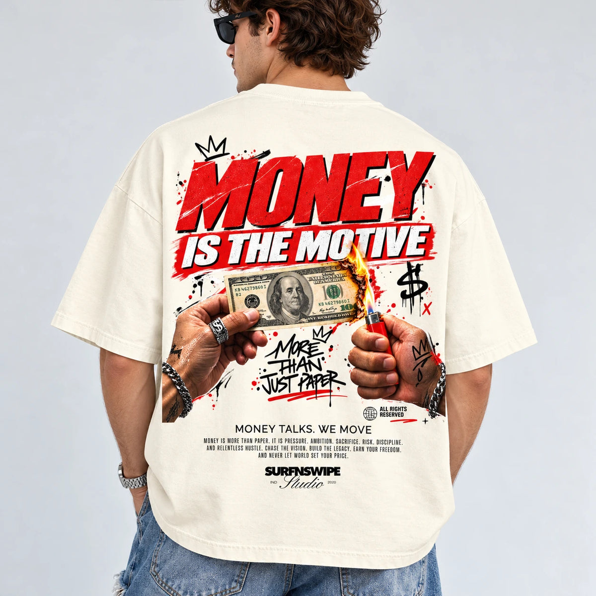 Money Is the Motive Unisex Oversized T-Shirt