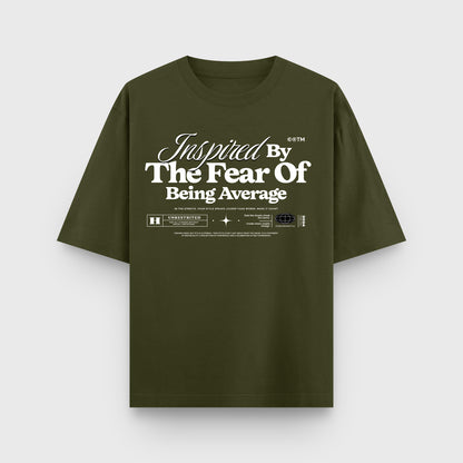 Green t-shirt with motivational text on a white background