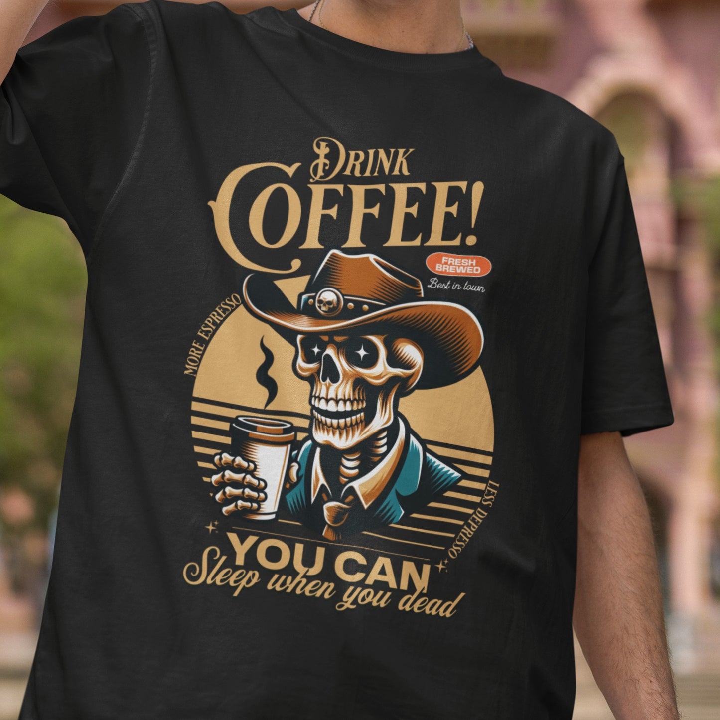 Oversized Coffee T-Shirt - Premium Cotton