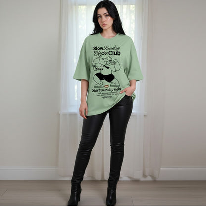 Slow Sunday Coffee Club Oversized Tee