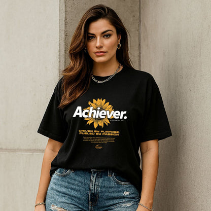 Achiever Sunflower Graphic Oversized T-Shirt
