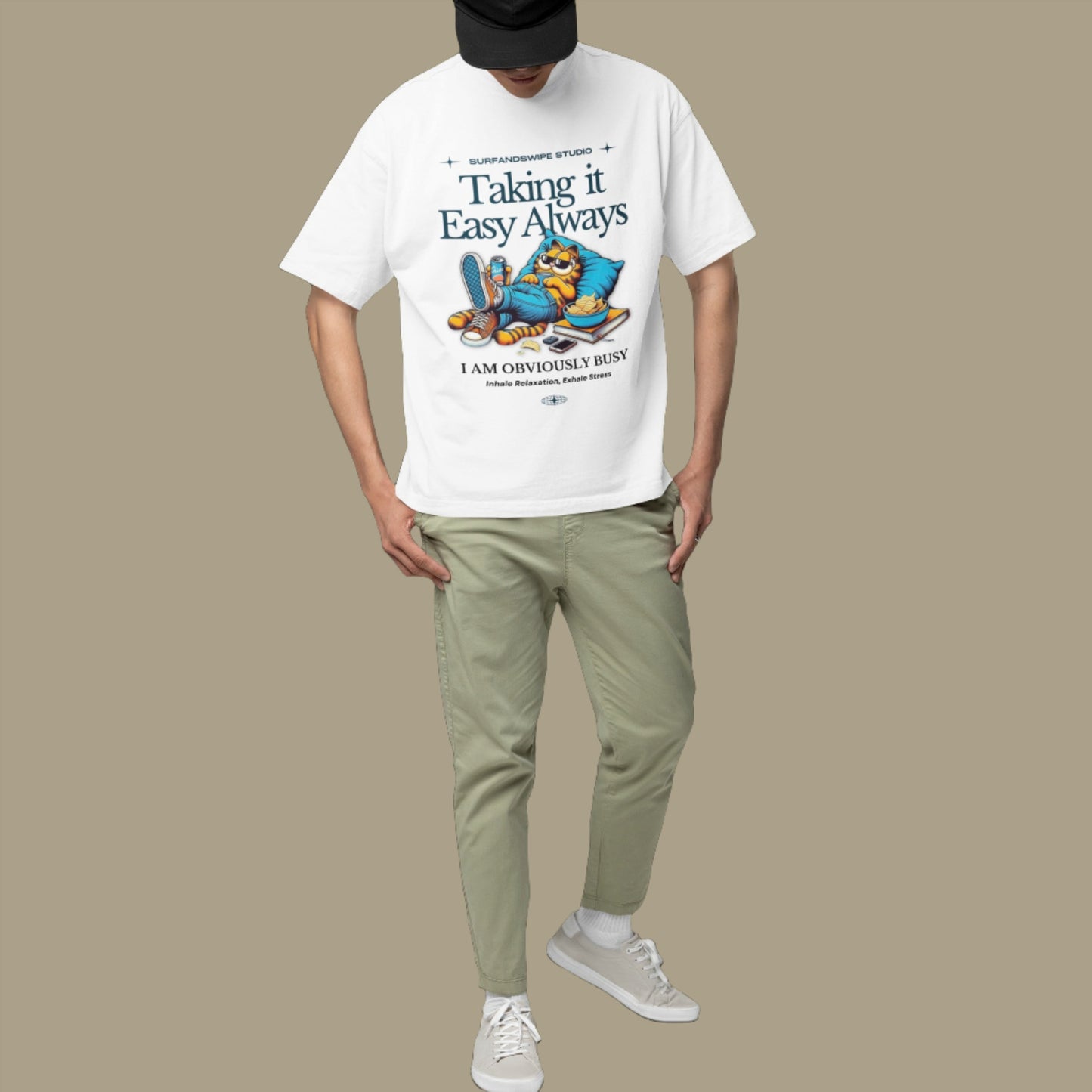 Oversized T-Shirt with Funny Cartoon Graphic (Unisex)