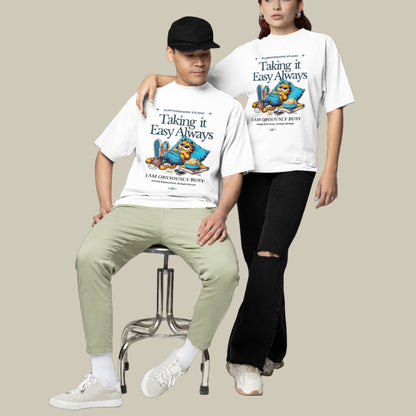 Oversized T-Shirt with Funny Cartoon Graphic (Unisex)