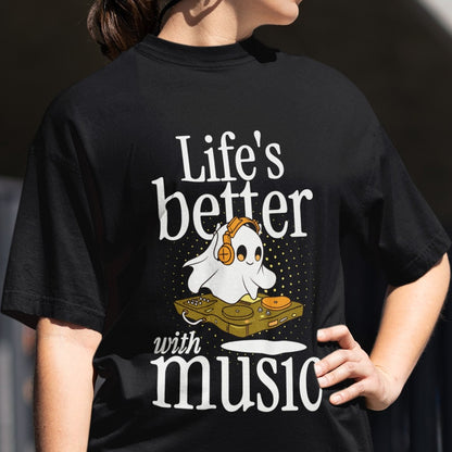 Music Vibe Round Neck Oversized Cotton T-shirt