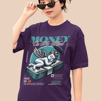 Money on My Mind Printed Cotton Oversized Tee