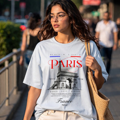 Paris Heritage Graphic Oversized French Terry T-Shirt