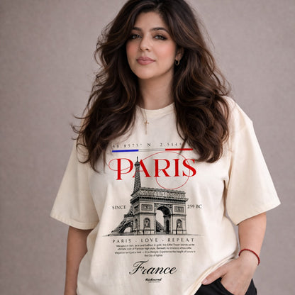 Paris Heritage Graphic Oversized French Terry T-Shirt