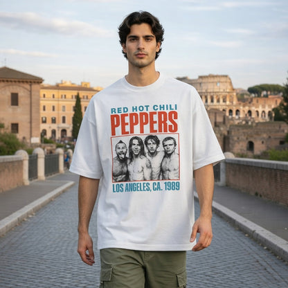 Red Hot Chili Peppers 1989 LA Retro Oversized French Terry Tee –