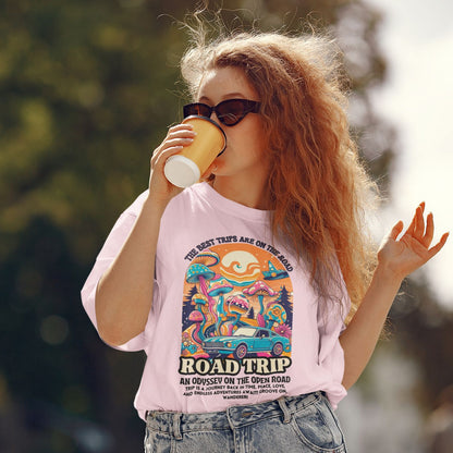 70's Groovy Trip! Oversized Tee - Bio-Washed Cotton, 240 GSM
