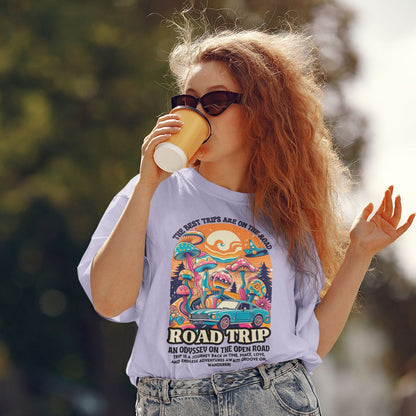 70's Groovy Trip! Oversized Tee - Bio-Washed Cotton, 240 GSM
