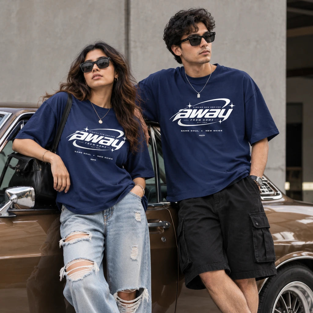 Royal blue Away From Home oversized T-shirt
