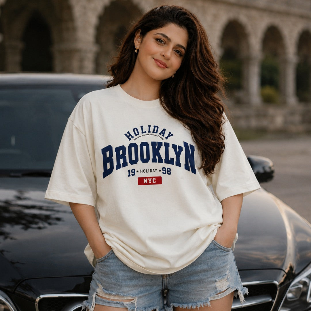 woman-wearing-Brooklyn-graphic-t-shirt