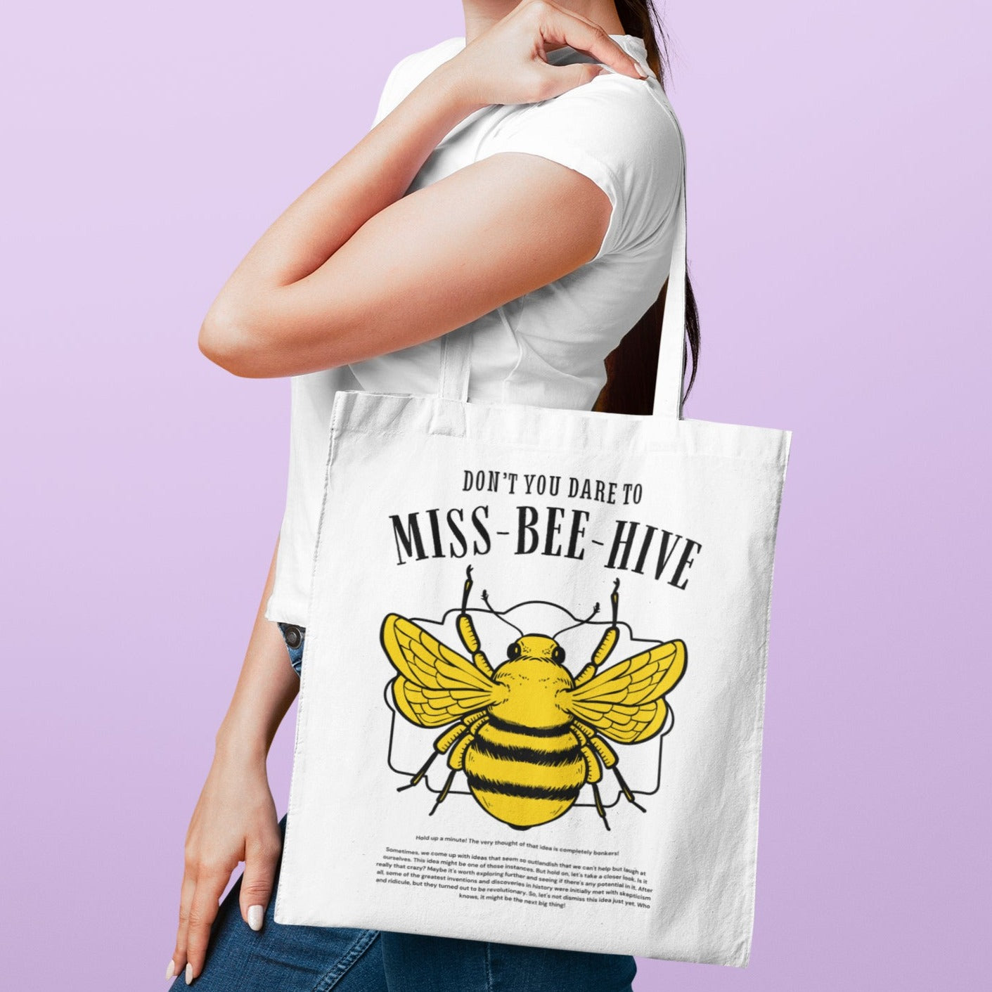 MISS-BEE-HIVE-DON’T YOU DARE TO" Canvas Tote