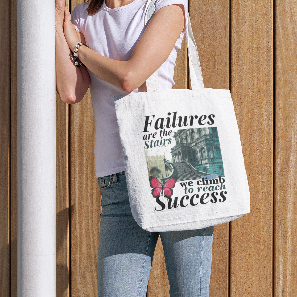 inspirational quote -totebag