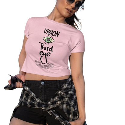 Typographic Printed Cotton Crop Top