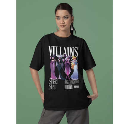 Villain Printed 100% Cotton Unisex Oversized T-shirt