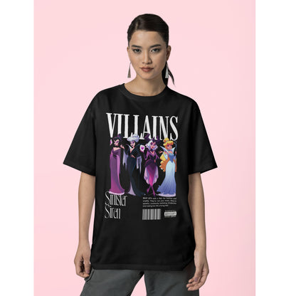 Villain Printed 100% Cotton Unisex Oversized T-shirt