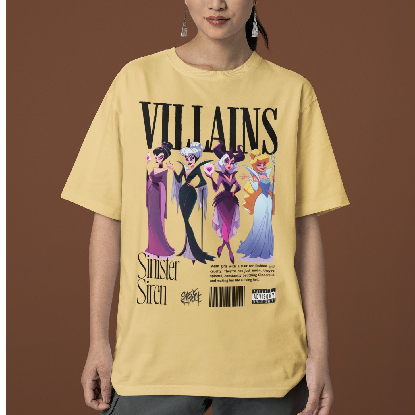 Villain Printed 100% Cotton Unisex Oversized T-shirt