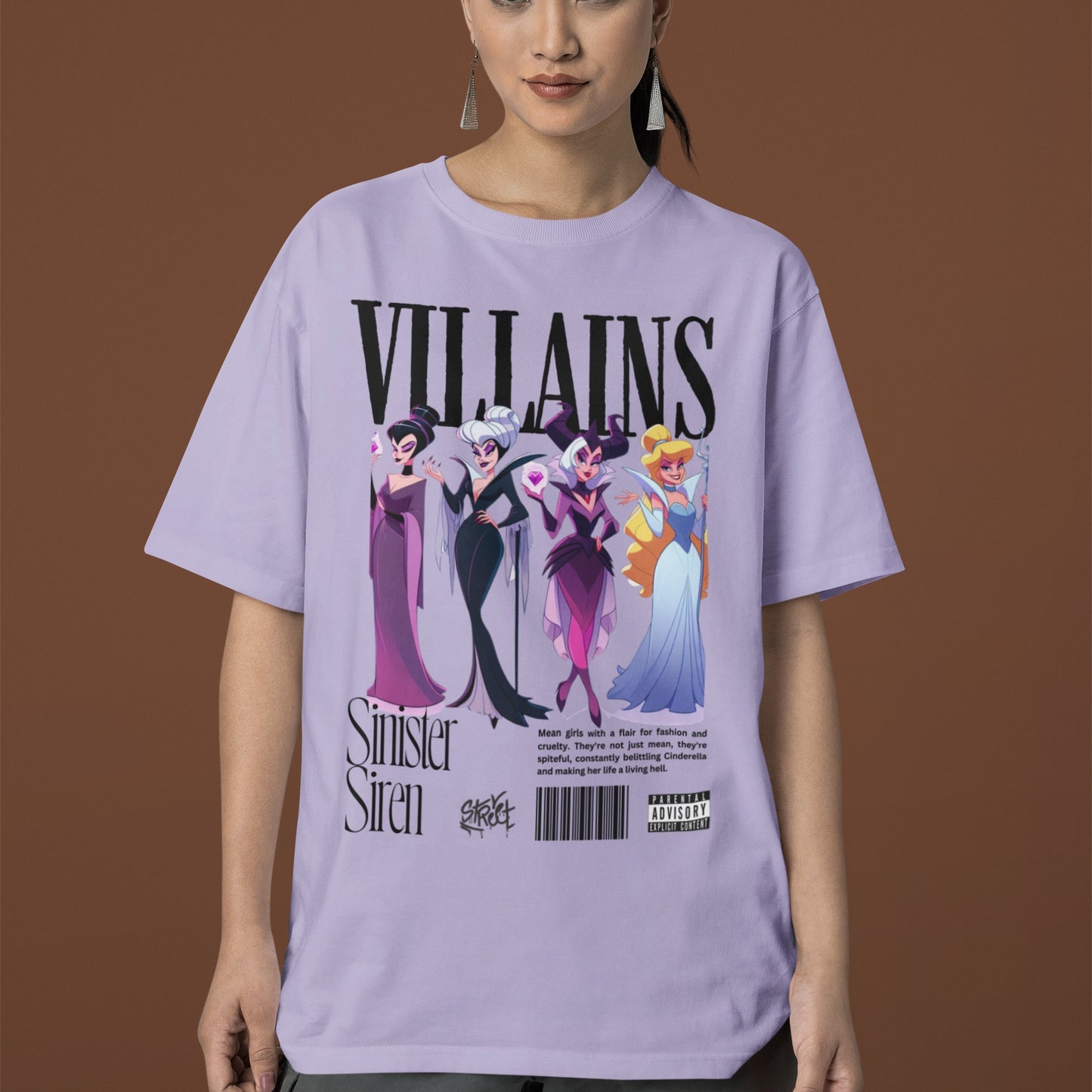 Villain Printed 100% Cotton Unisex Oversized T-shirt