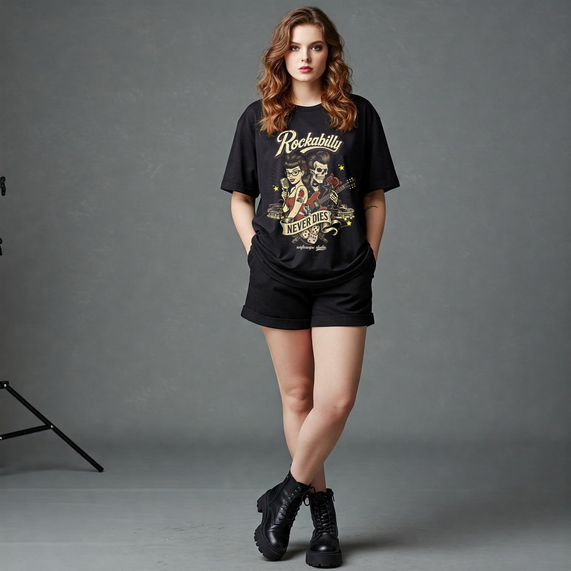 Rockabilly Never Dies vintage graphic t-shirt