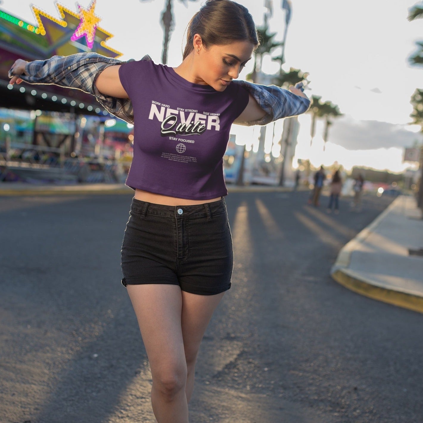 Never Quite Printed Lavender Cotton Crop Top